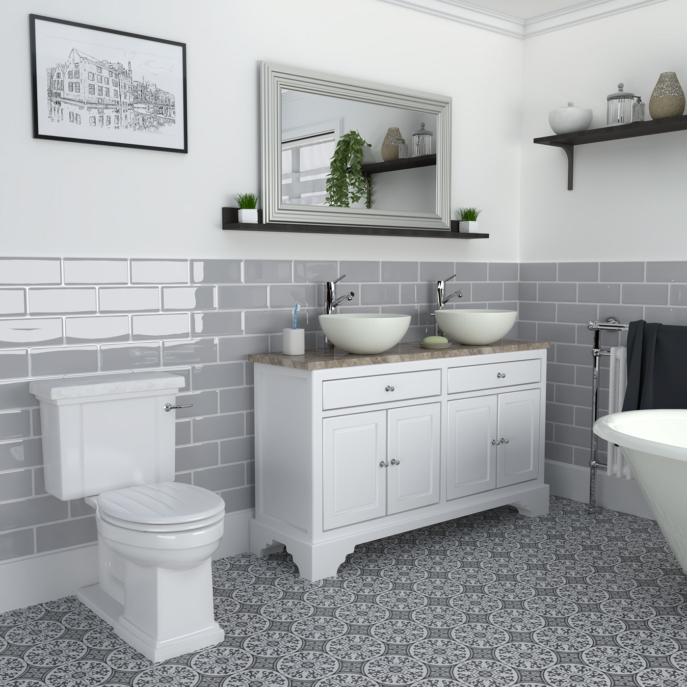 3D 3d modeling 3D Rendering bathroom bathroom design bemis interior design  toilet seats