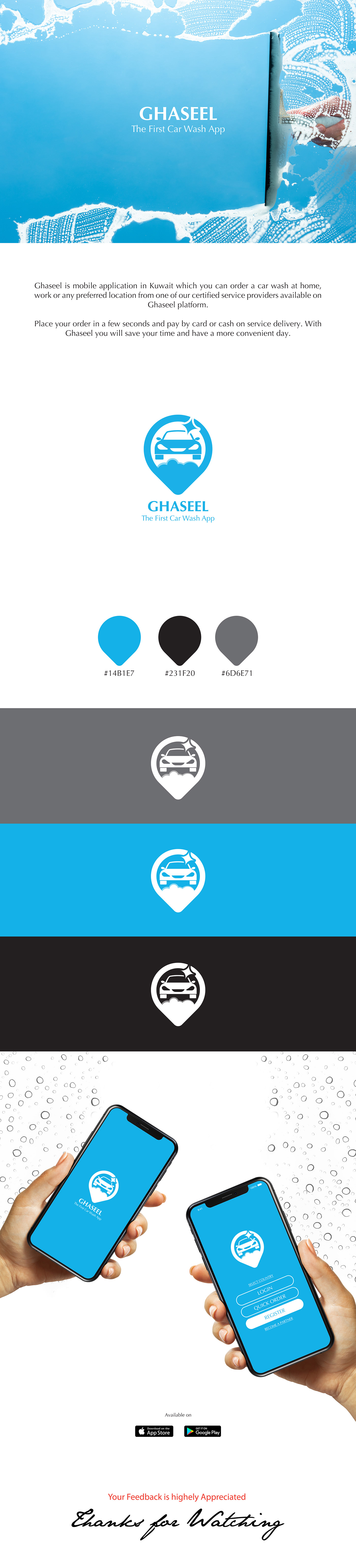 app branding  car car wash design logo Logo Design Mobile app