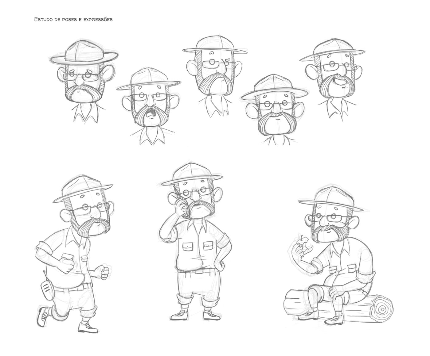 cartoon ilustration Character design  sketch facial expressions posestudy