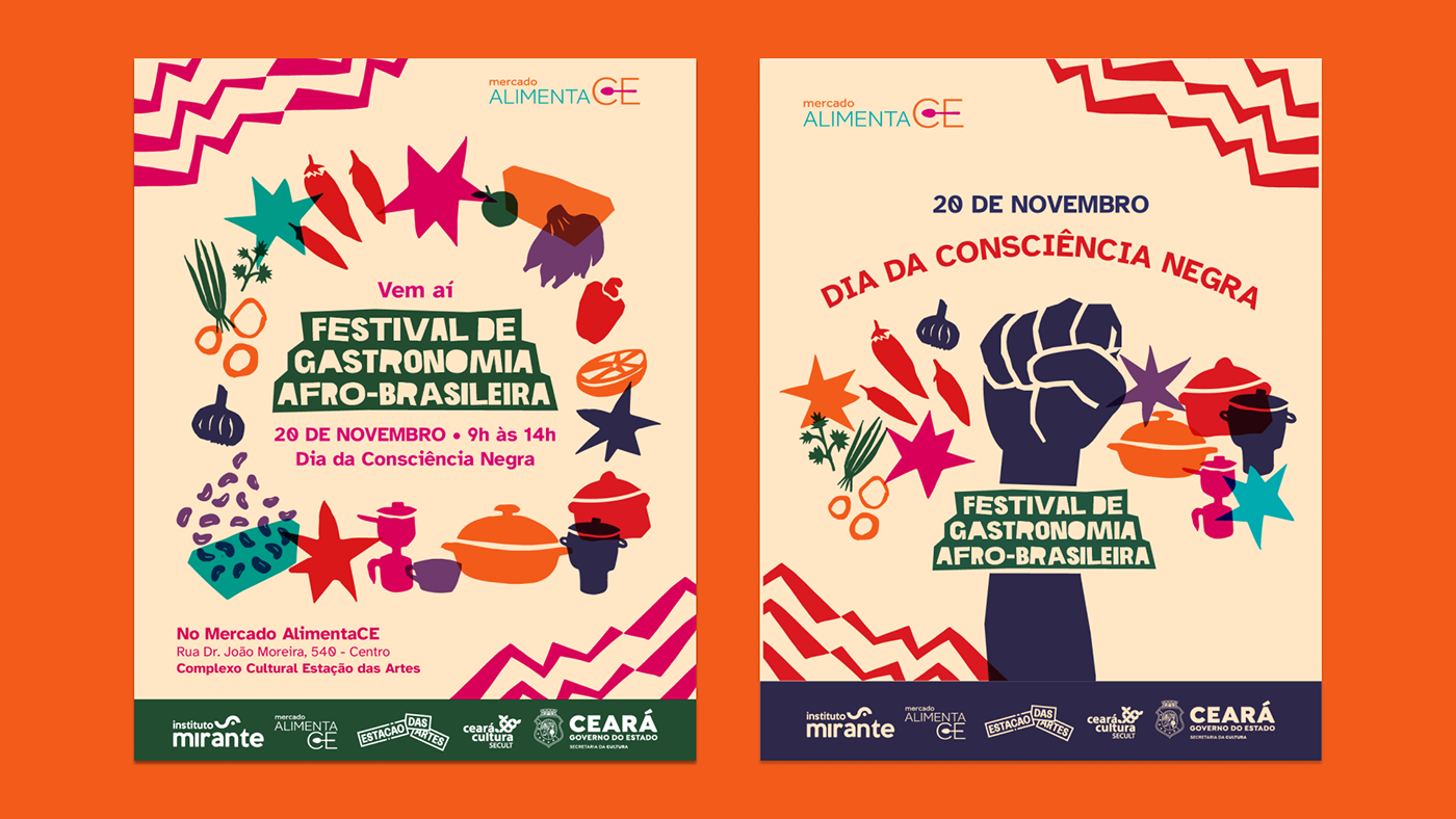 comida Food  visual identity identidade visual festival gastronomia Brazil afro Afro-brasileira blackpeople