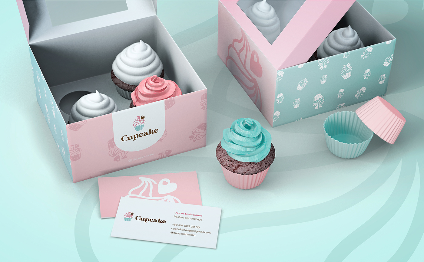 bakery cake cupcake logo logodesign Packaging pattern Stationery sweet