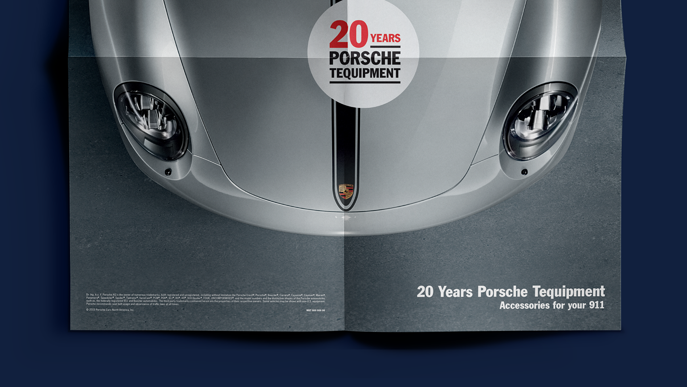 Porsche Direct mail Tequipment The 911 graphic design  art direction  Layout poster automotive  