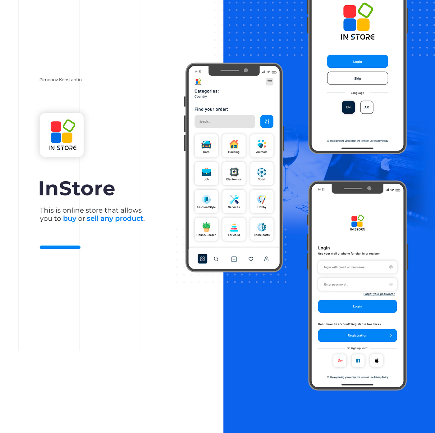 android app ios mobile Oline shop UI ux Web Design  store