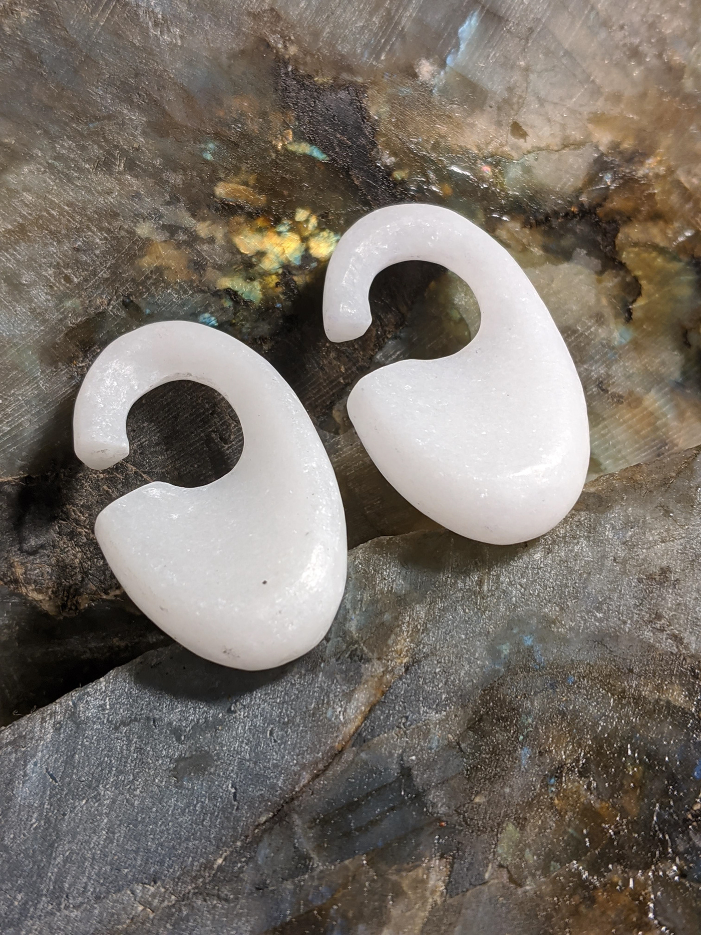 3D earrings lapidary Marble stone