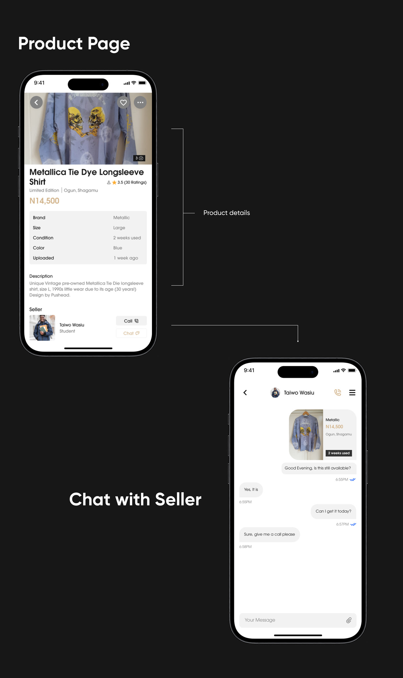 Mobile app UI/UX Case Study online shopping thrift shopping brand identity visual user interface user experience Clothing