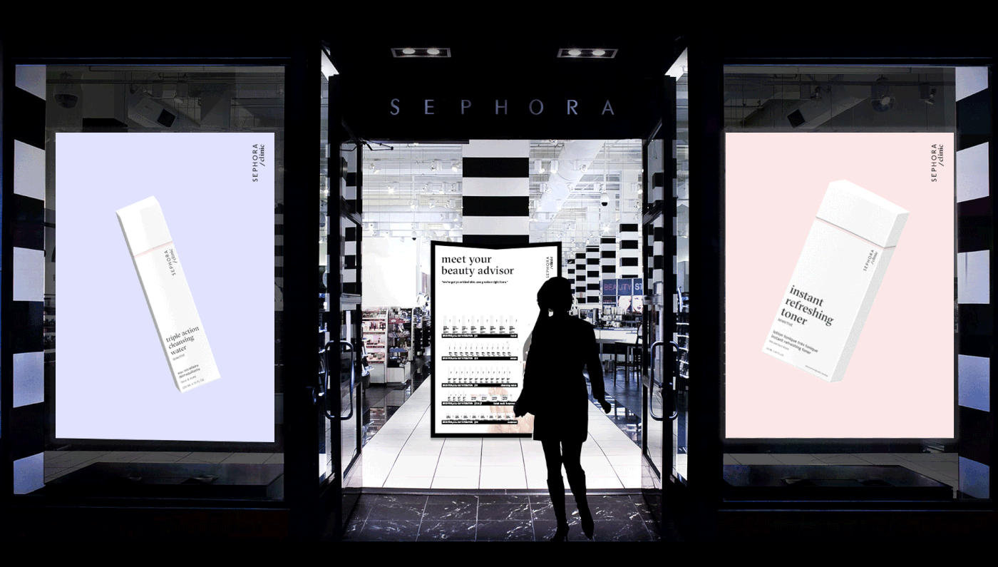 sephora branding  Packaging skincare beauty minimal modern interactive app adobeawards