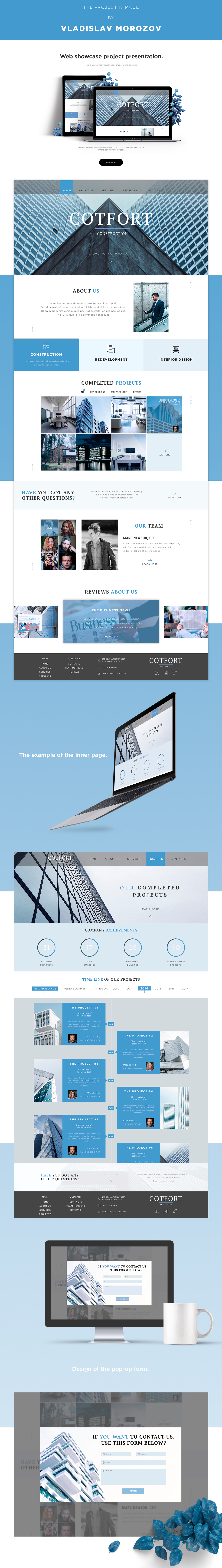 Website construction blue gray multi-page design