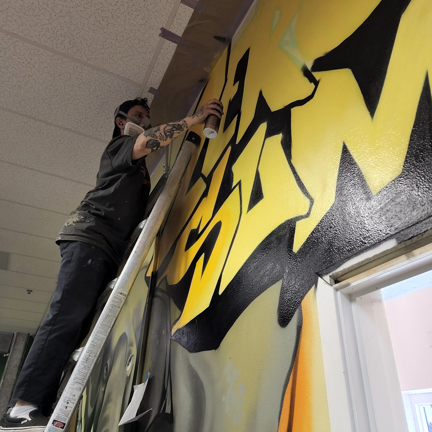 art Graffiti gym letters MMA Mural paint spraypaint