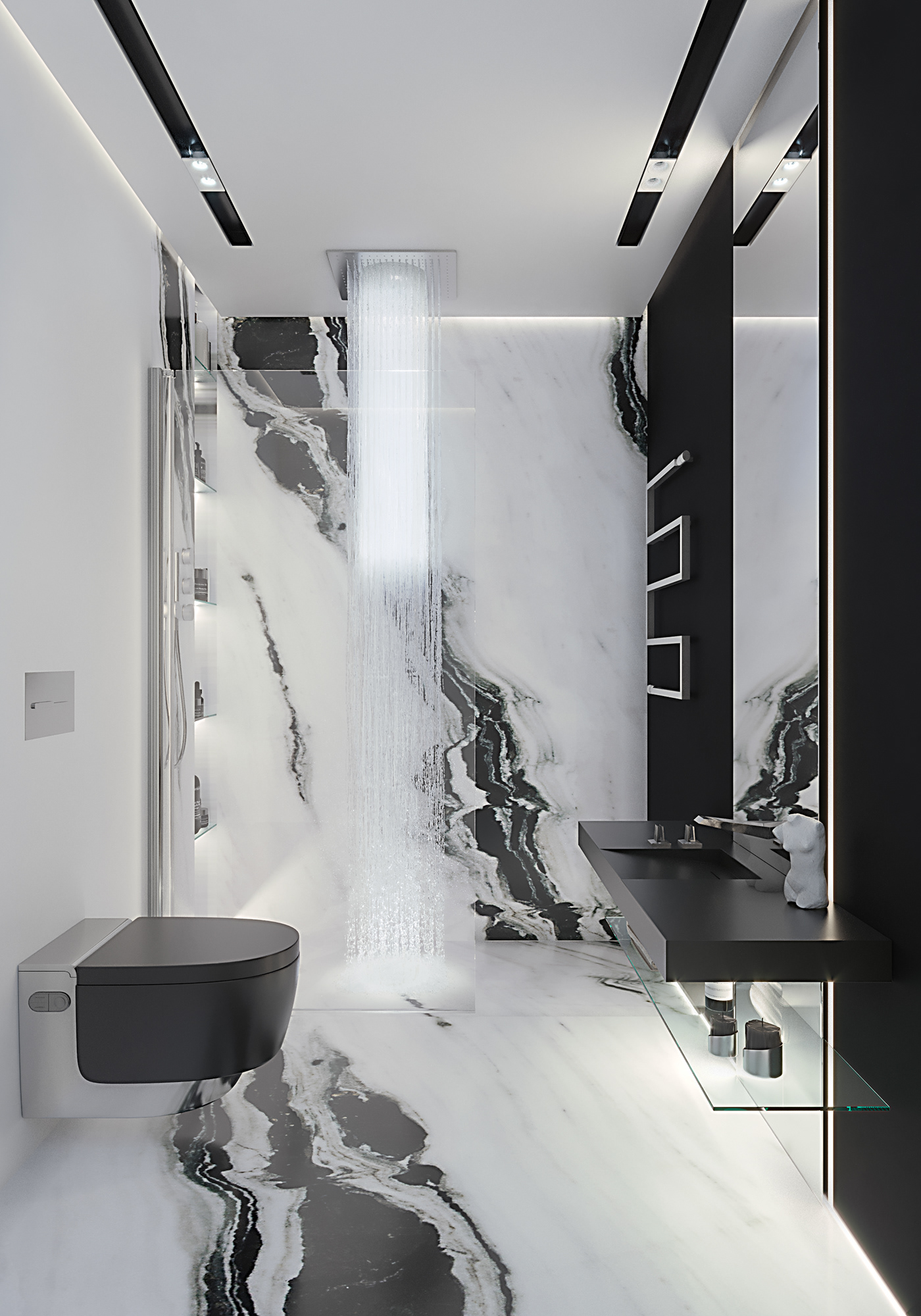 bathroom BATHROOM NEOCLASSICAL black and white design contemporary design interior design  kiev modern bathroom neoclassical white design