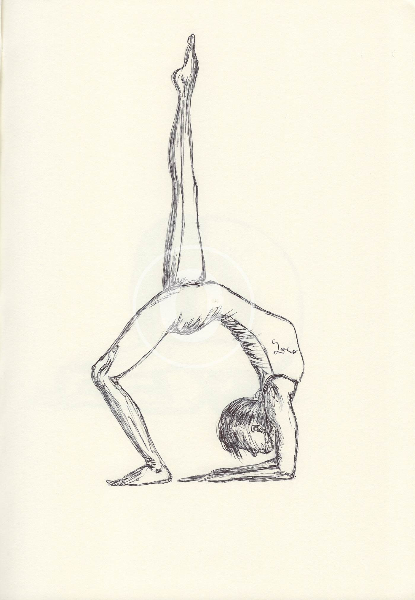 ballpen sketch Yoga Drawing  blackandwhite ILLUSTRATION 