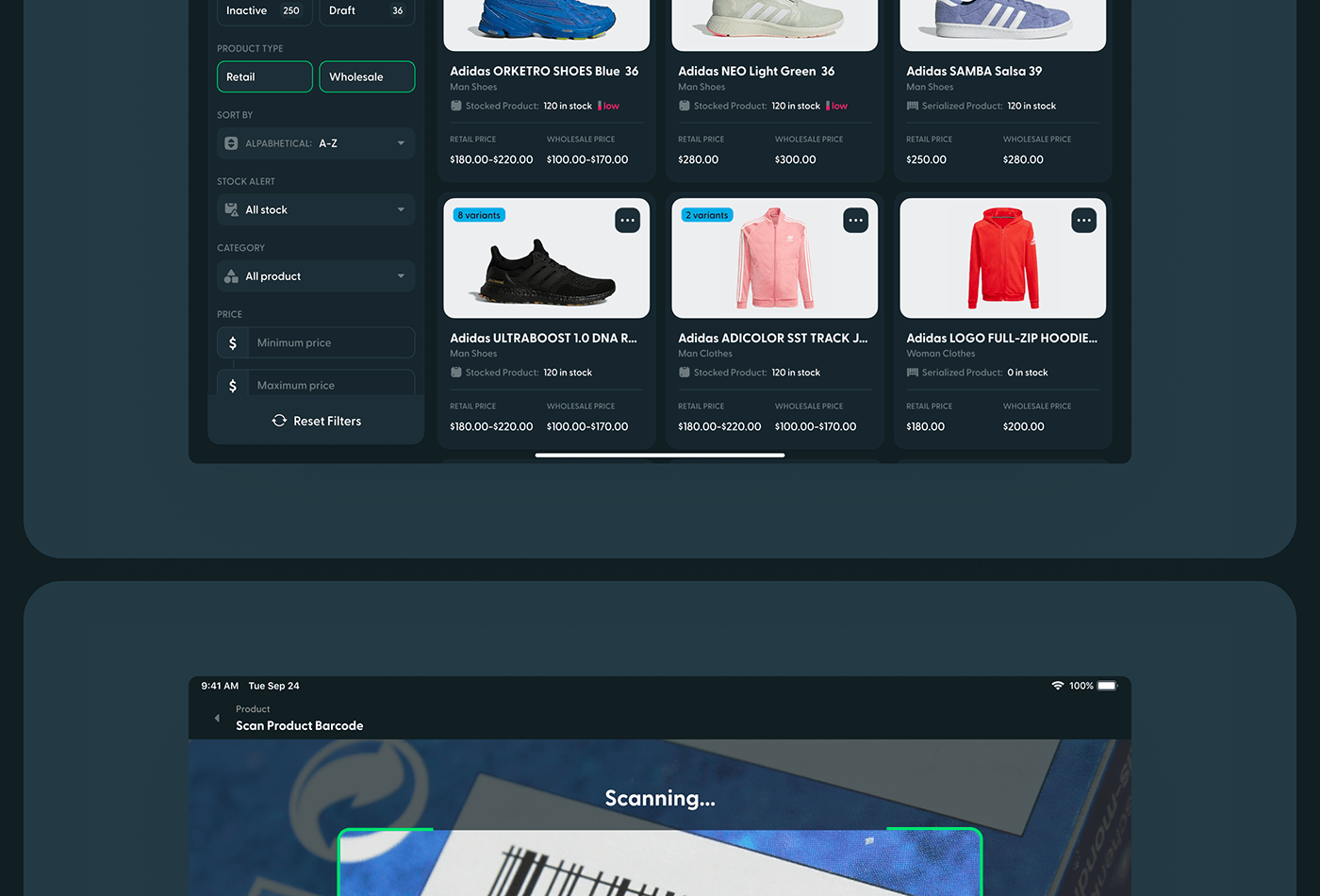 SAAS UI/UX user interface product design  inventory warehouse management app dashboard