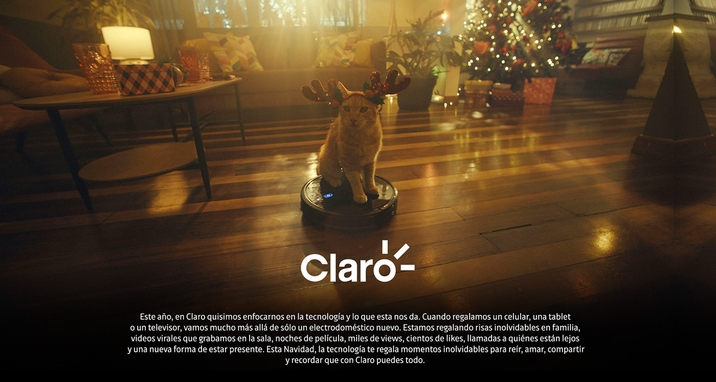 navidad Christmas Cat tecnologia familia claro claro colombia Advertising  publicidad tv