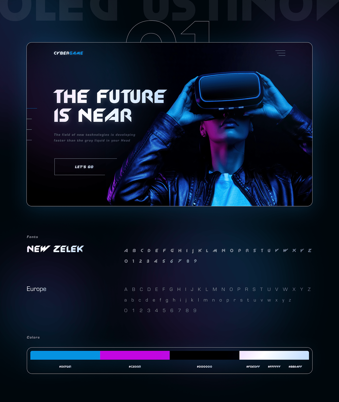 dark e-commerce purple UI ux Virtual reality Website vr cyber game