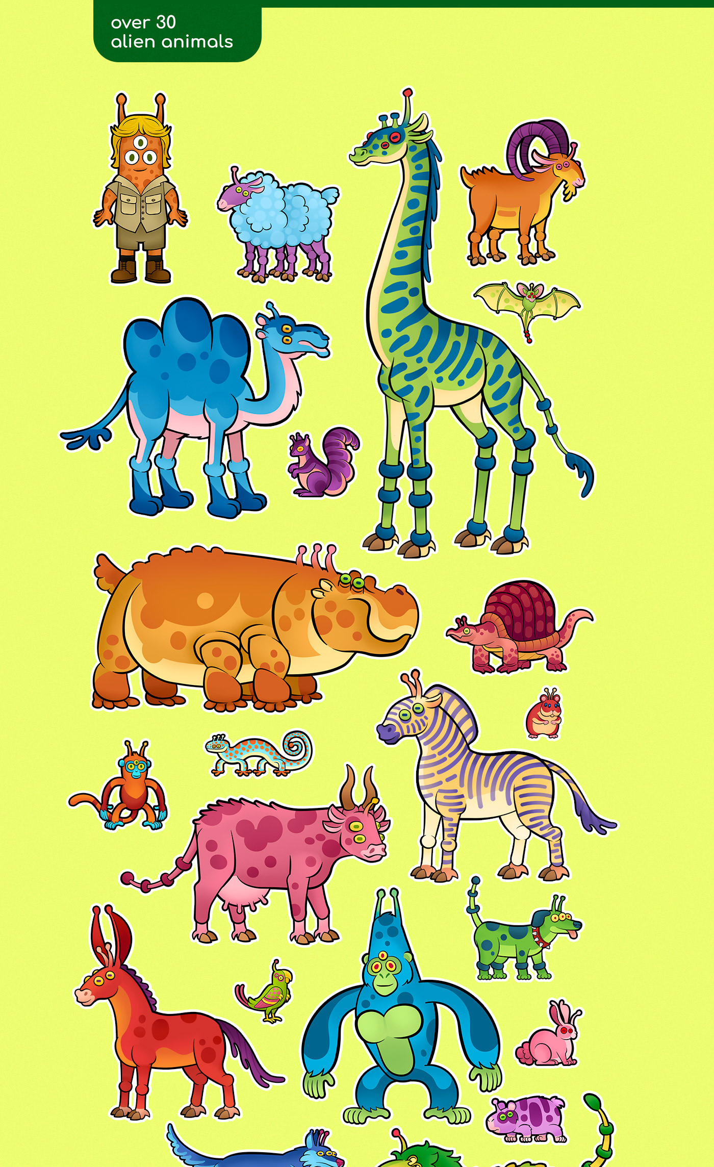 Creature Design Character design  concept art digital illustration game ILLUSTRATION  alien animal illustration children cartoon