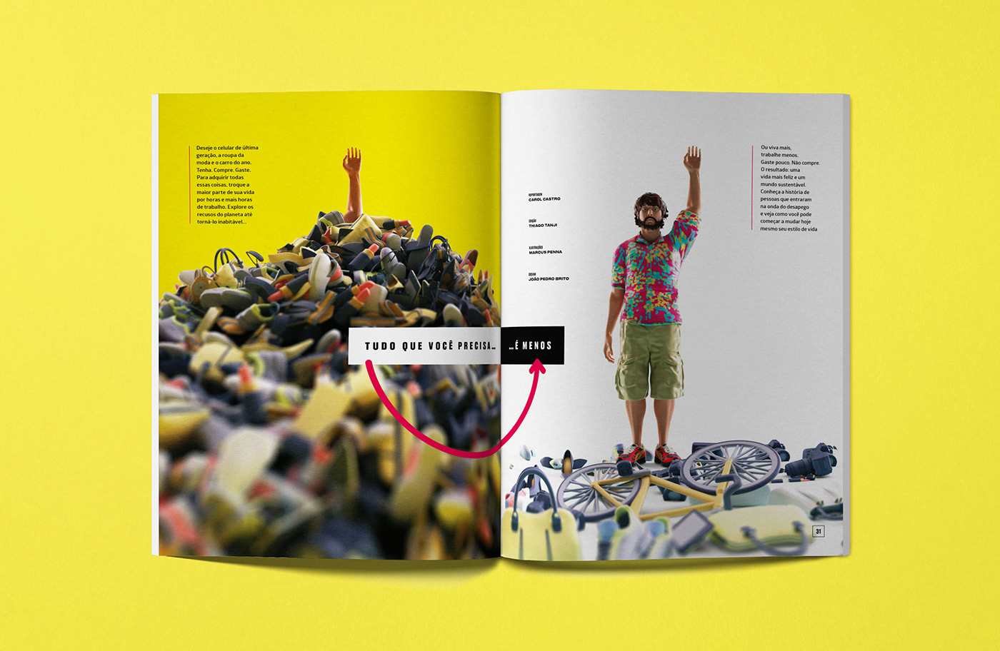 magazine story graphic design  colors 3D ILLUSTRATION  stop motion Minimalism