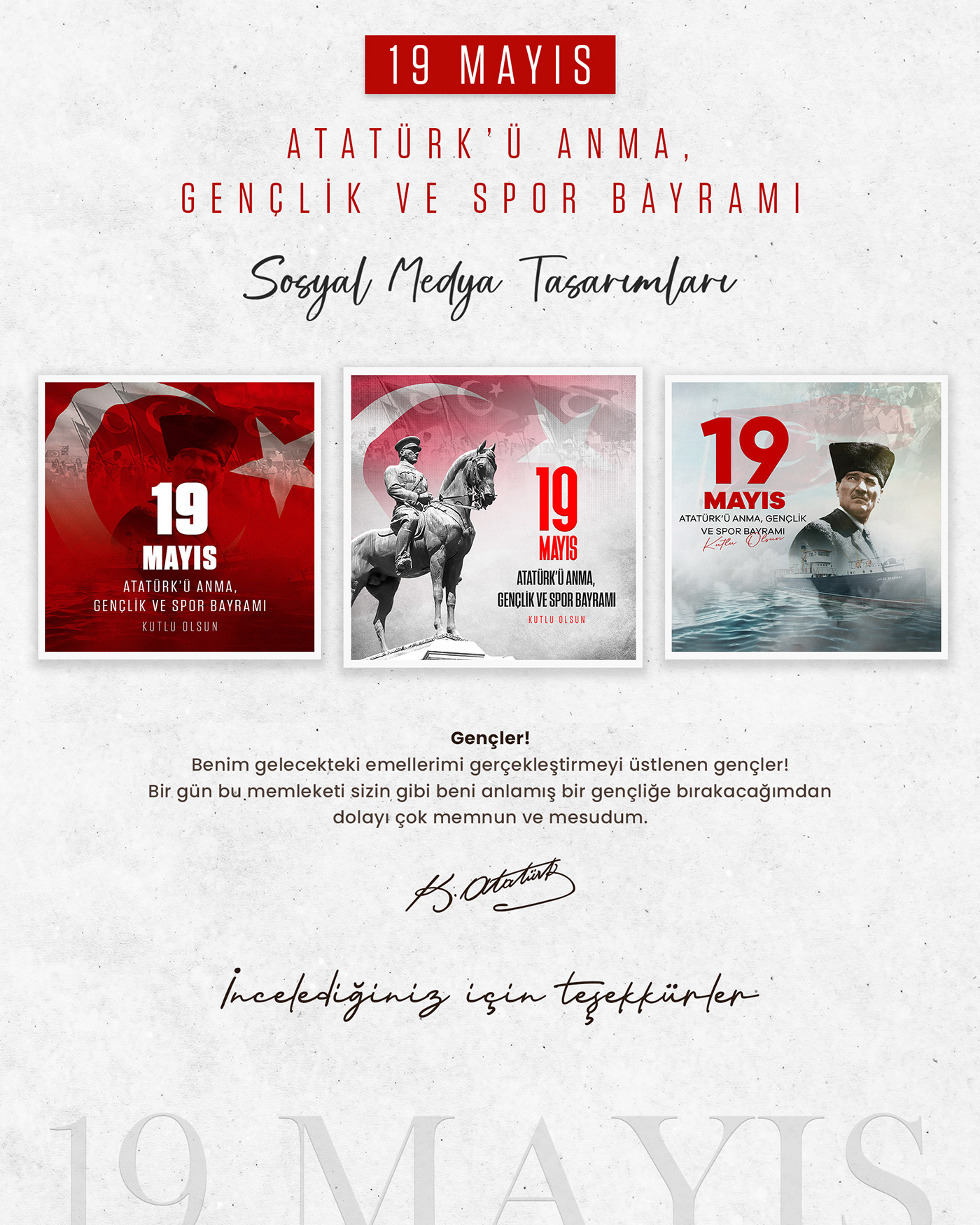 19 mayıs Ataturk Gençlik ve Spor Bayramı graphic design  instagram Mockup National day Social Media Design Social media post special day