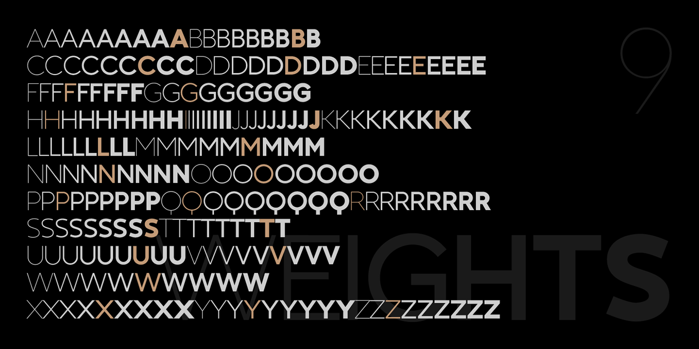 type design font design sans serif typoraphy animation  black and gold Futura Akzidenz-Grotesk gotham logo
