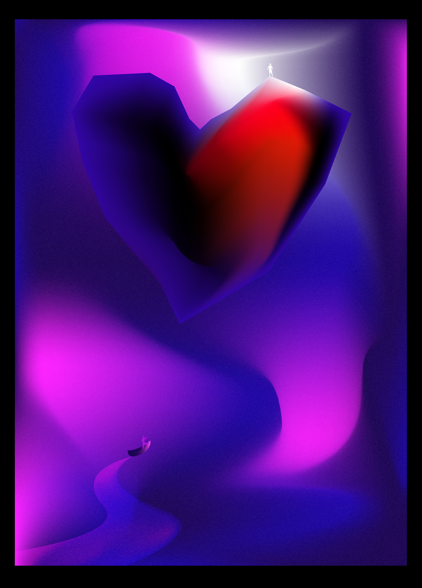 Digital Art  gradients graphic design  heart ILLUSTRATION  Illustrator Love symbolism Poetry  grain