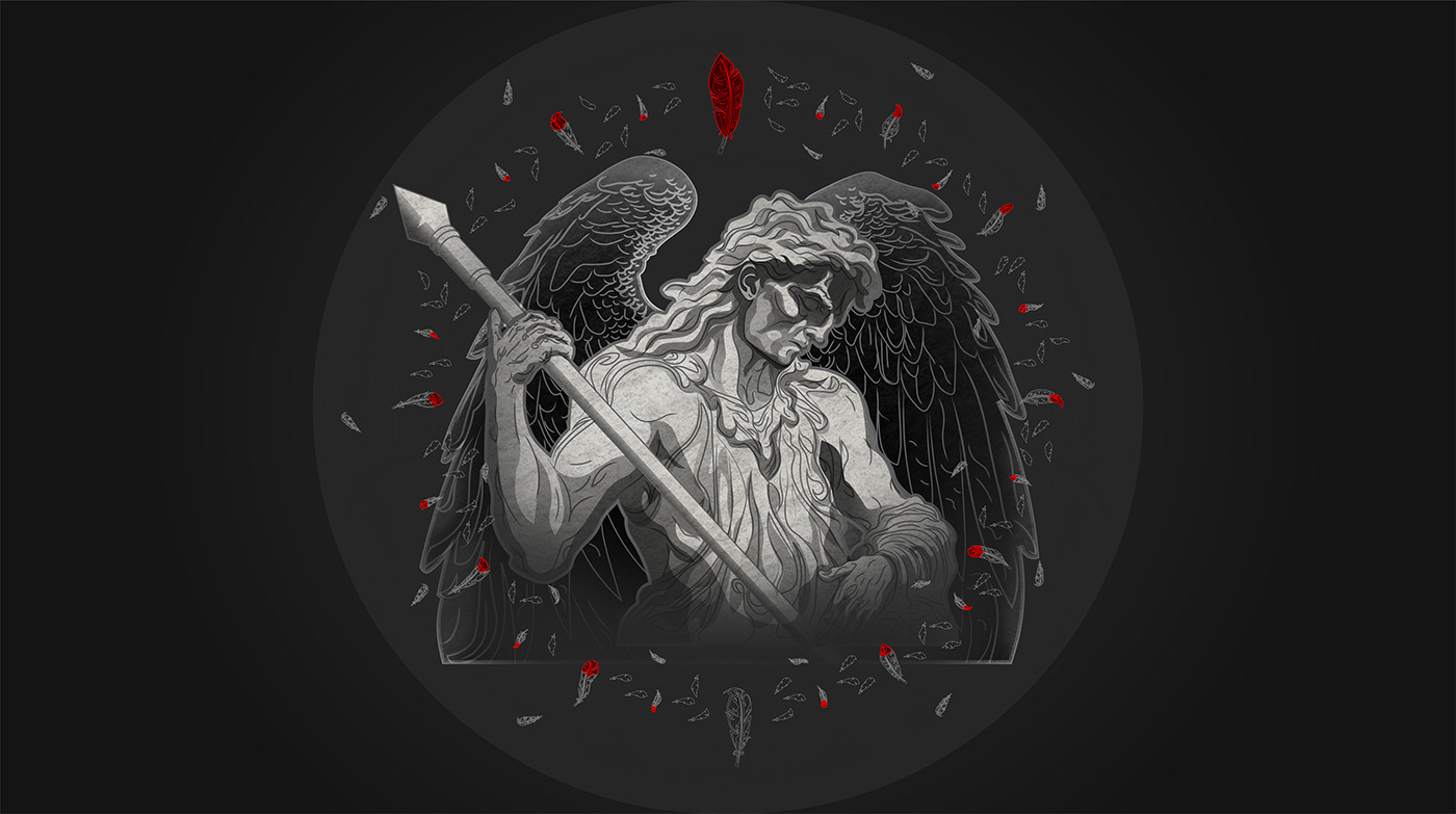 angels Demons blood murder horror music artwork Digital Art  Character design 