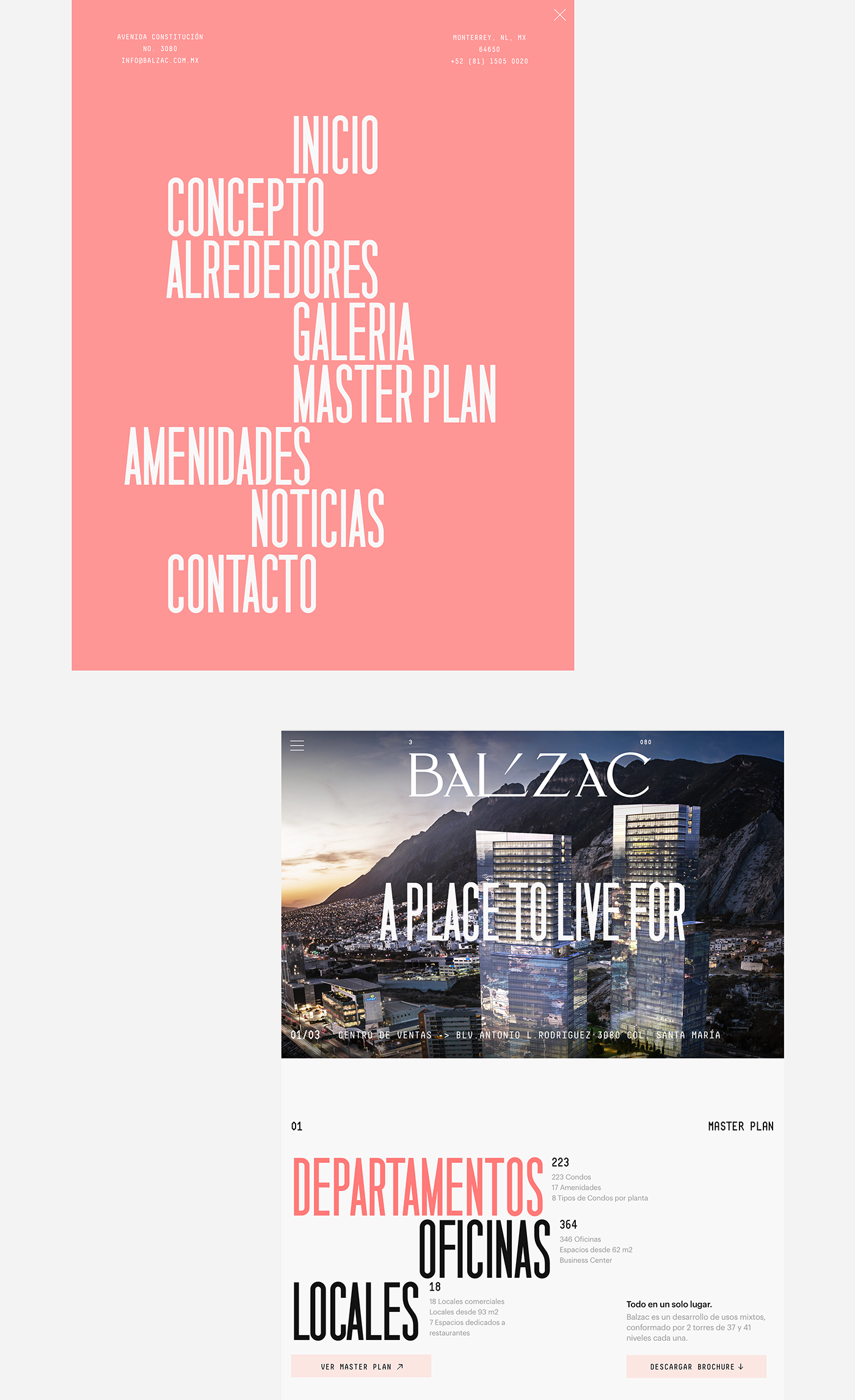 balzac realstate Web interactive amenities anagramastudio mexico rodin Website emblemcapital
