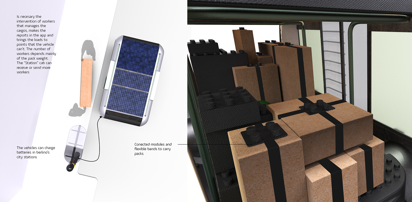 transportation concept design Urban Cargo freight modules cab
