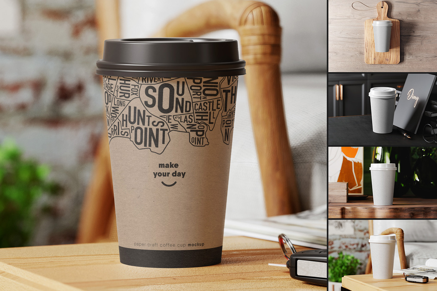 Coffee container cup disposable drink espresso lid Mockup paper takeaway