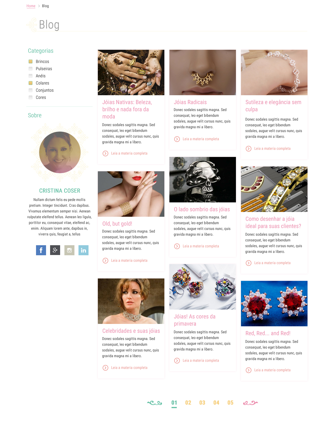 e-commerce Website Layout interfaces jewelry Web design Webdesign UI