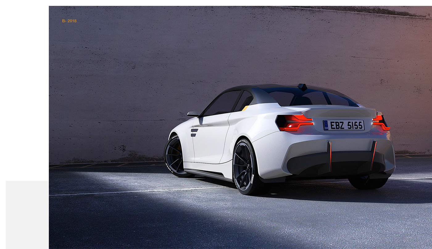 electric racecar BMW minimal tech future concept industrial White sport