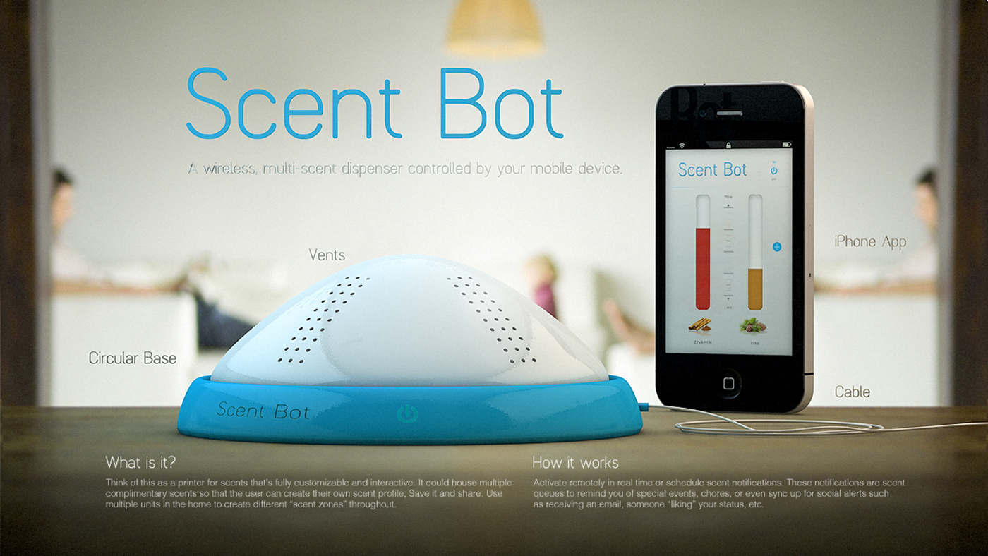 Scent Bot product design  Technology branding  UI/UX