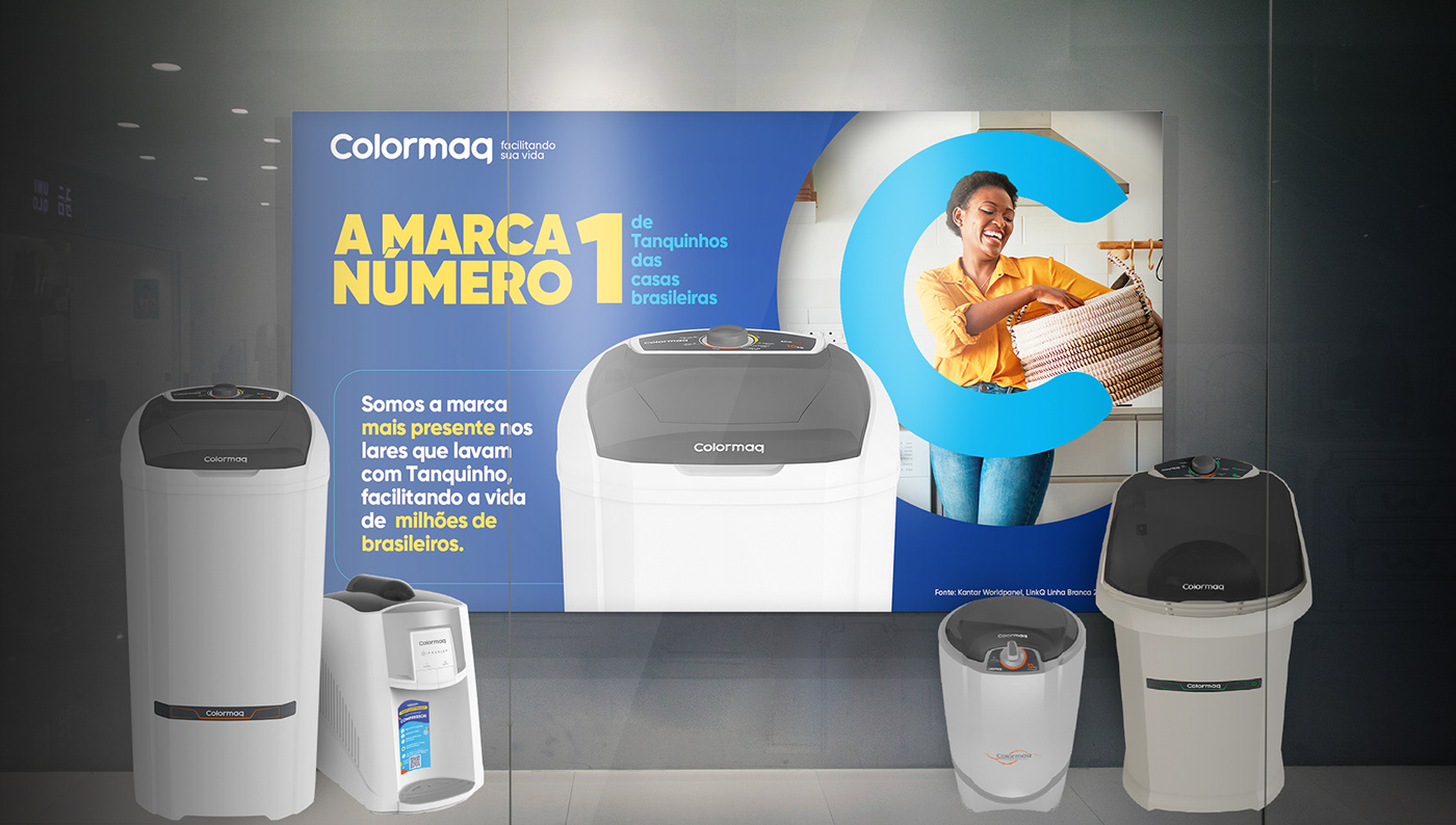 roupas Social media post vitrine post design Advertising  color graphic design  máquina de lavar Tanquinho