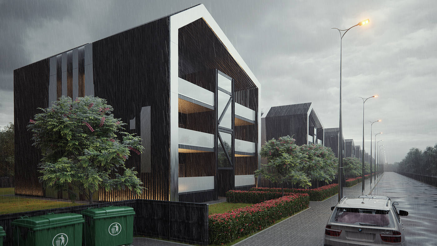 norway exterior 3d Visualizations house idea BlackBell