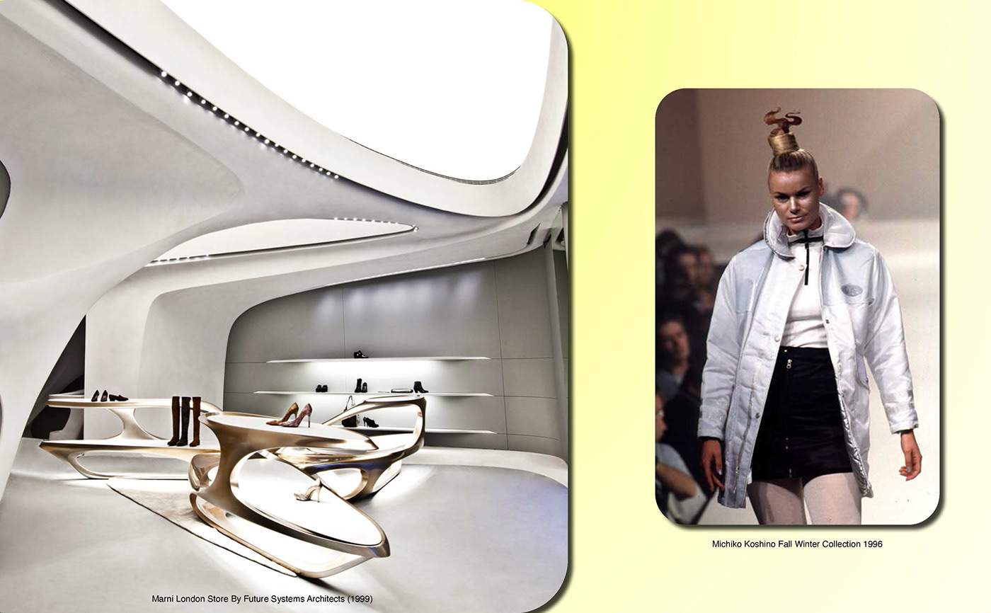 Fashion  futurology InDesign Layout print y2k aesthetic