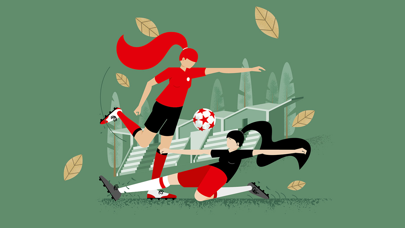 Adobe Portfolio football ILLUSTRATION  women football soccer sport illustration sports