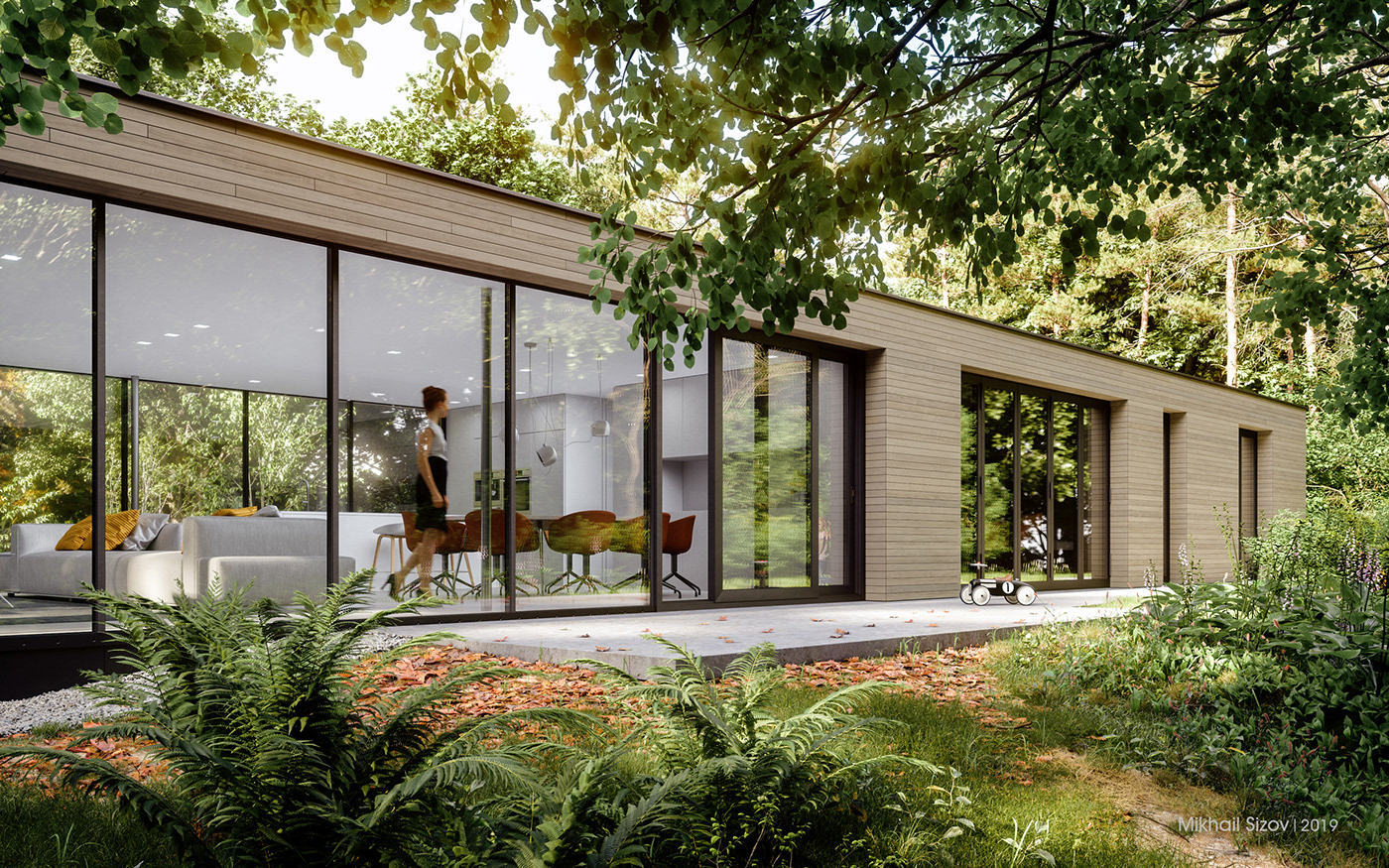 exterior Render Landscape design architecture visualisation 3d modeling architects FREE 3d model Villa