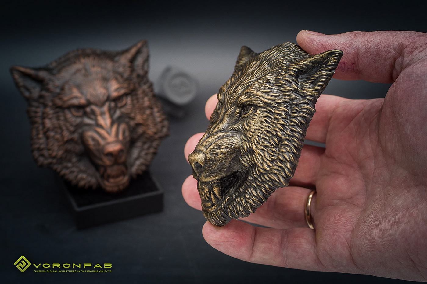 wolf growling Aggressive animal head magnet souvenir sculpture resin casting dog