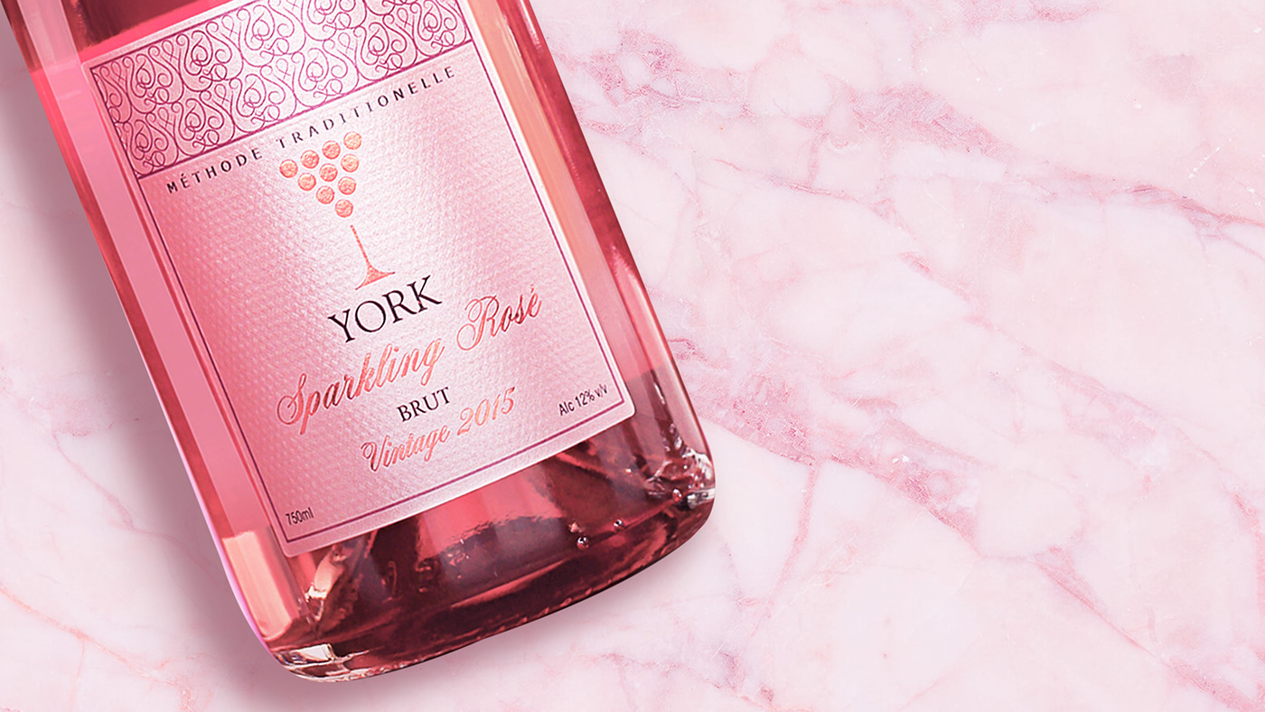 wine label Startup Farms rose york winery label design pink wine