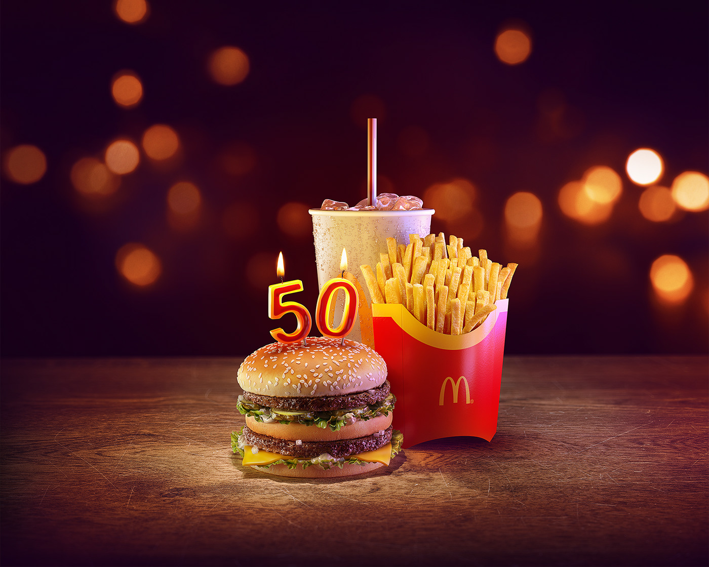 McDonalds bigmac burger 3D CG postproduction retouching Render