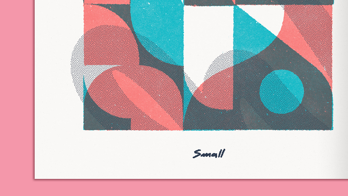 minimal minimal design overprint screenprint sérigraphie shapes silkscreen