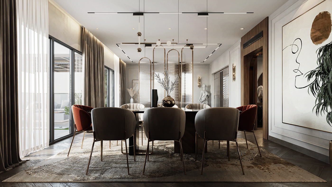 dining elegant gold living room luxury Marble modern reception sculpture wood