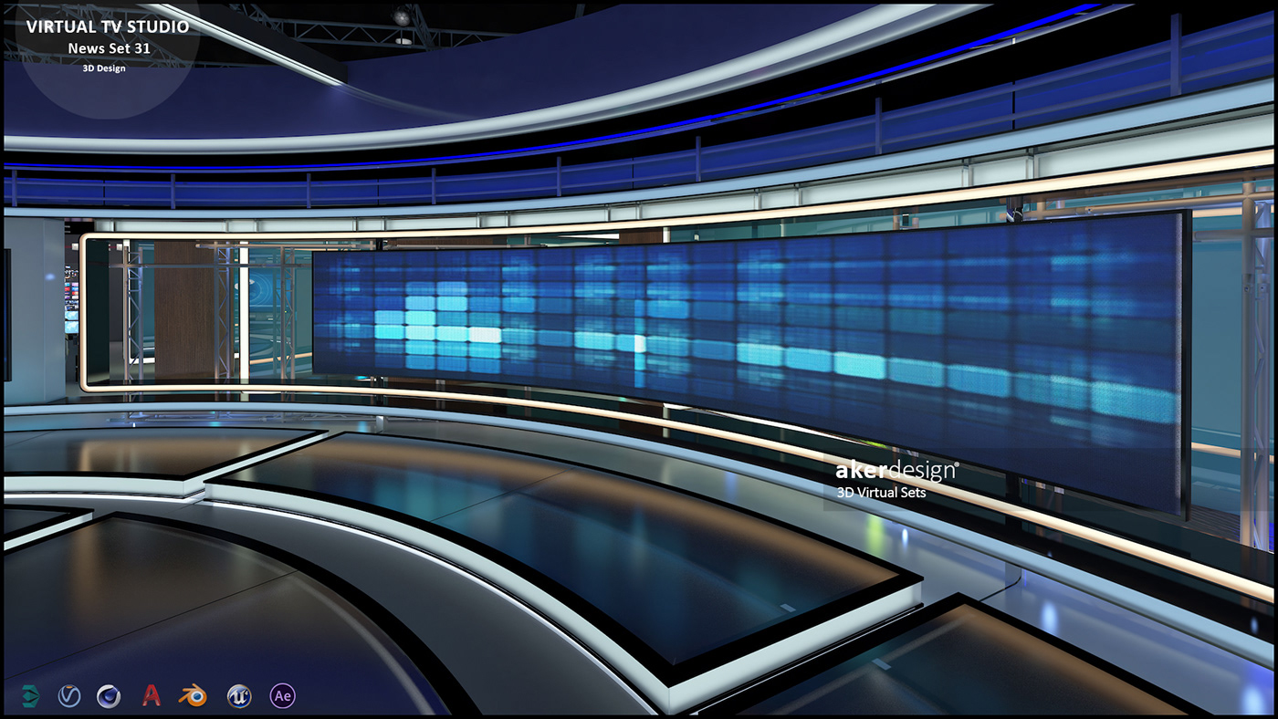 3D broadcast news ORAD set Stage studio television tv VizRt