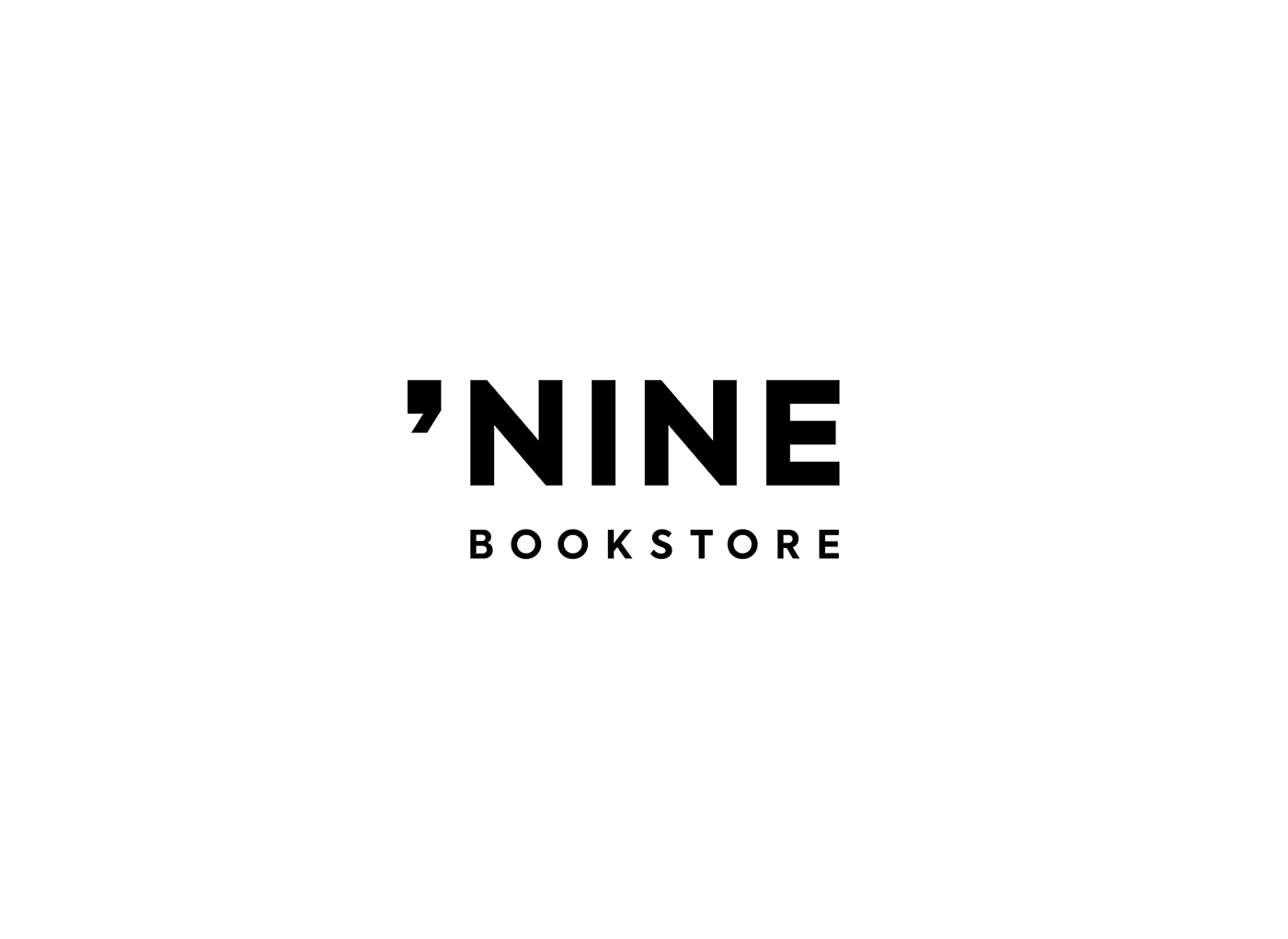black white book Bookstore brand identity brandbook branding  comma logo logomark visual identity