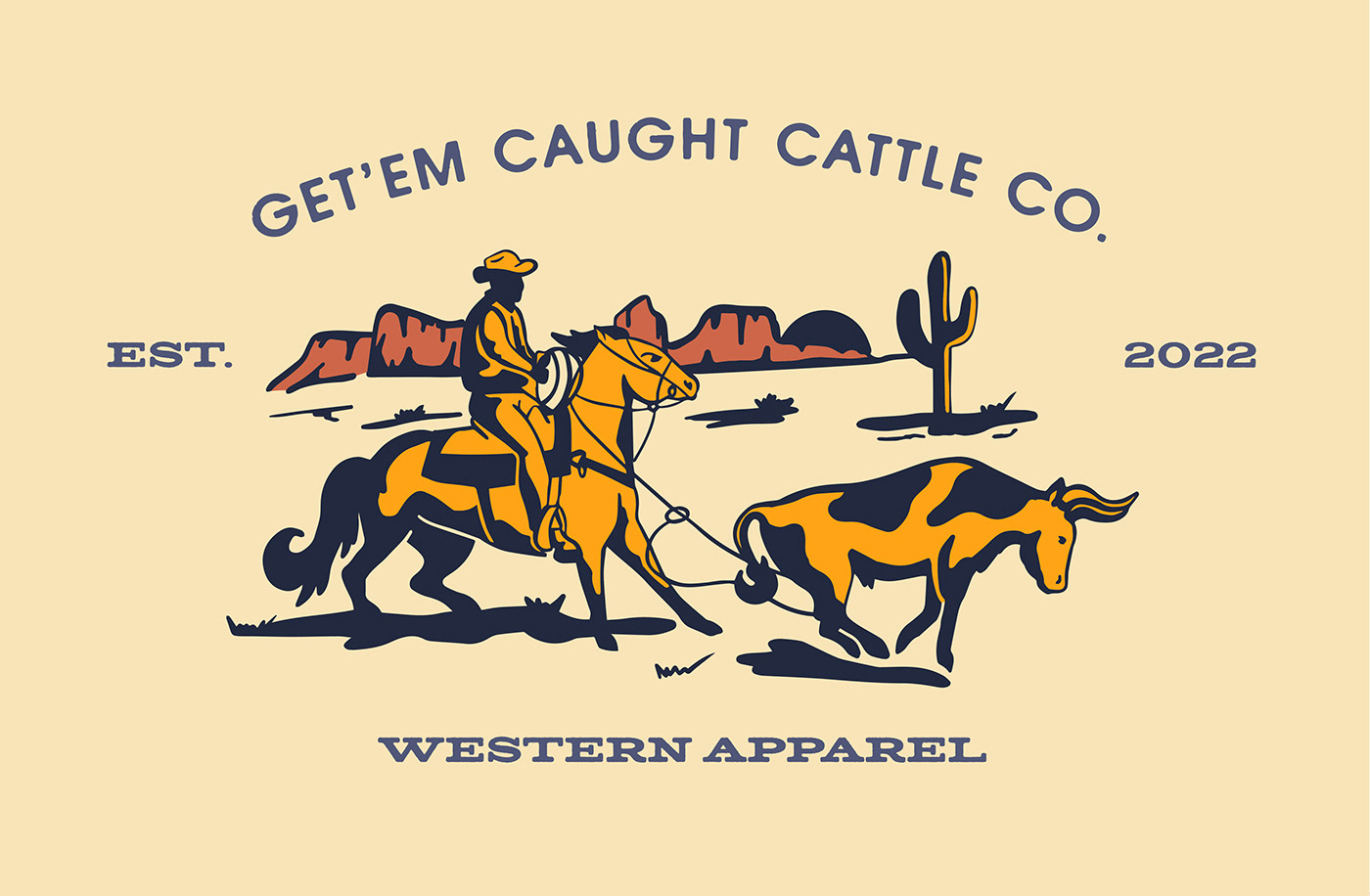 brand identity Logo Design Graphic Designer Brand Design logo branding  western cowboy wild west ILLUSTRATION 