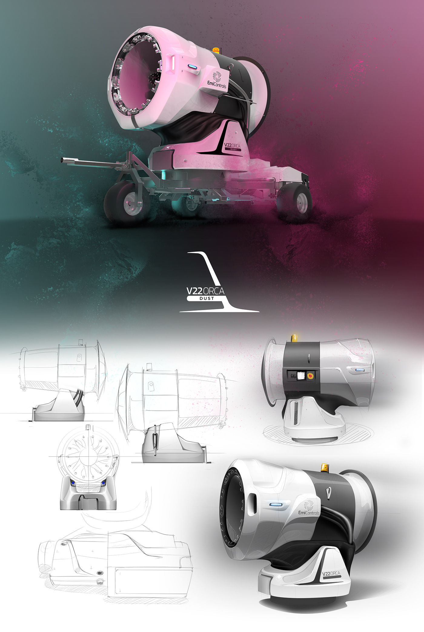 industrial design  dust dust controller snowmaker Phox Design design hybrid water snow