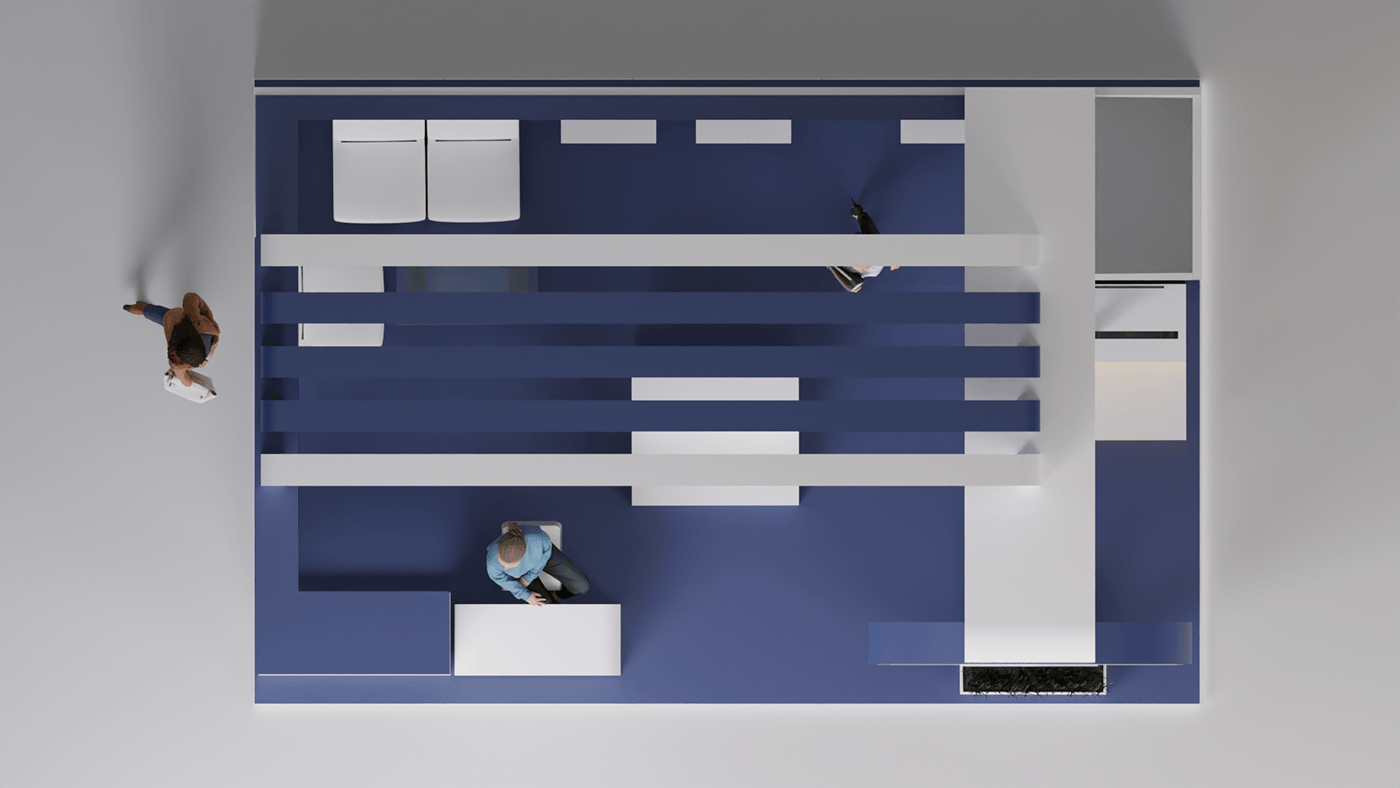 booth 3D architecture Render visualization 3ds max modern interior design  archviz exterior