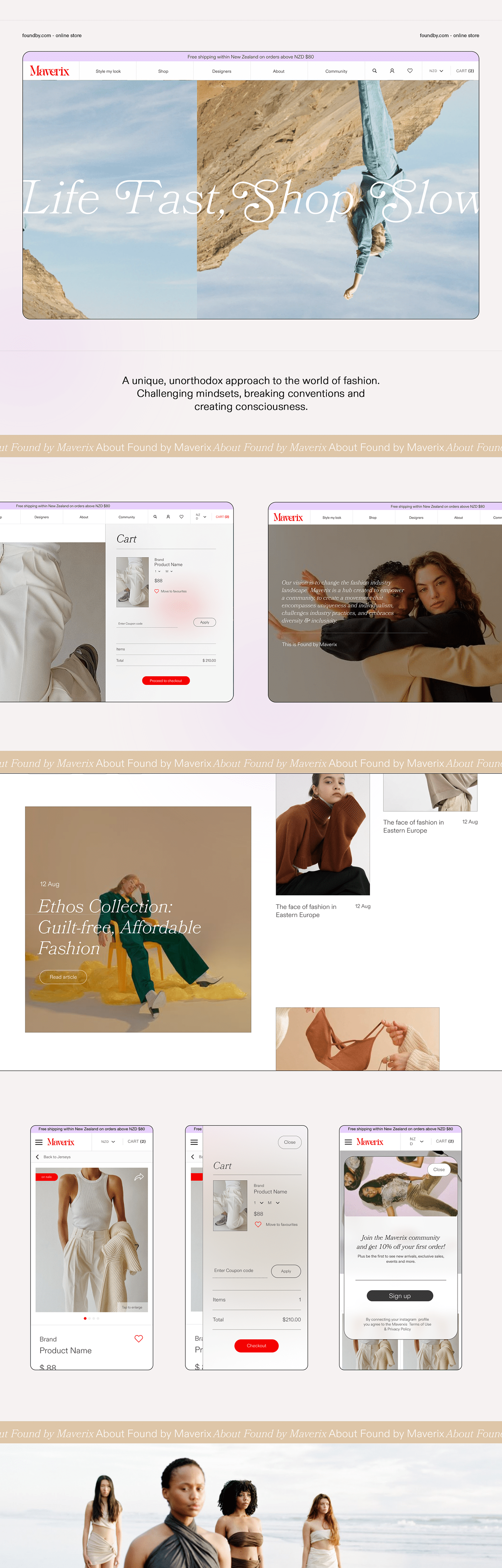 Ecommerce Fashion  online store ui design Website