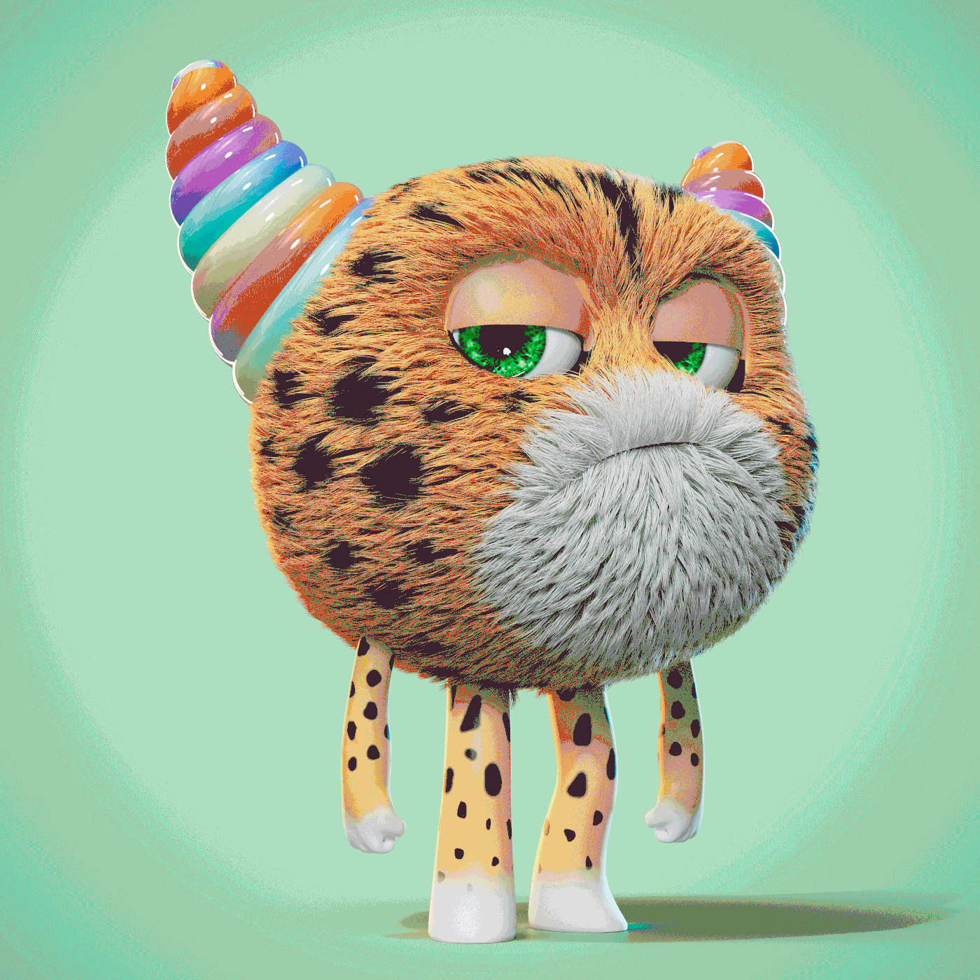 #3D #furbombs Character colors cute grooming ILLUSTRATION  monster nft