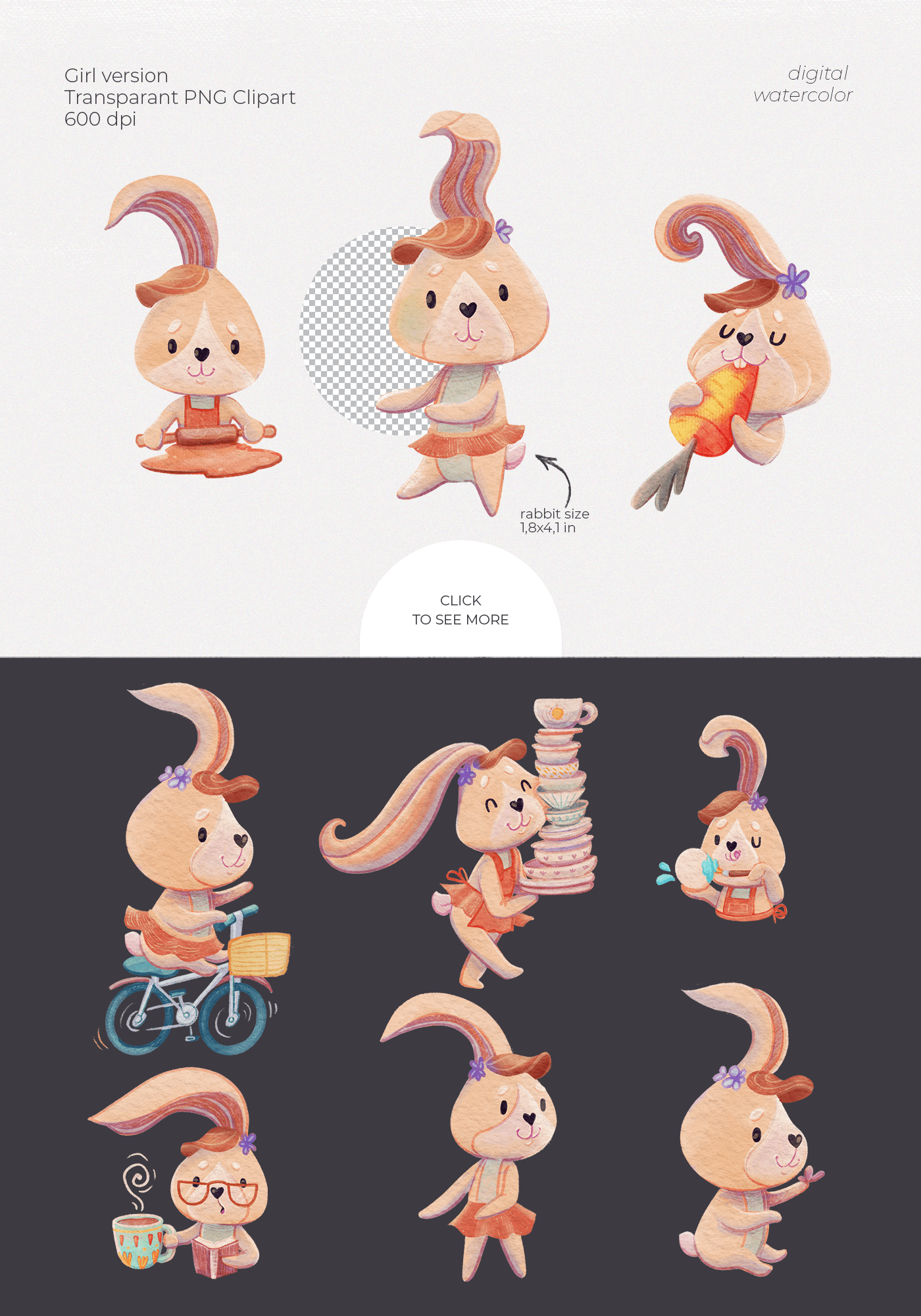 bakery bunny Character design  children illustration cute animals digital watercolor Easter Packaging pattern design  rabbit