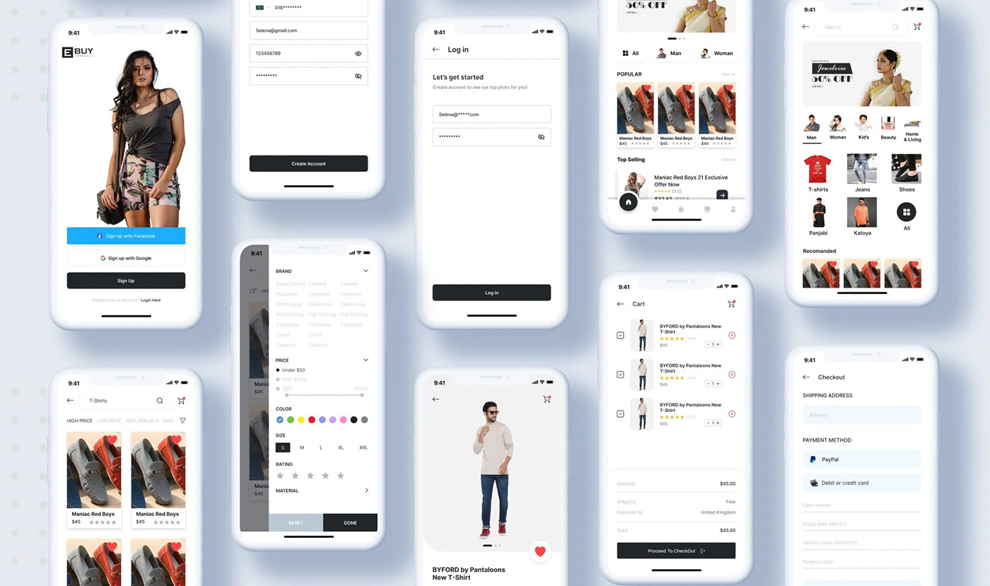 

Multivendor e-commerce mobile app user interface (UI/UX) build using Figma for Android and ios. 