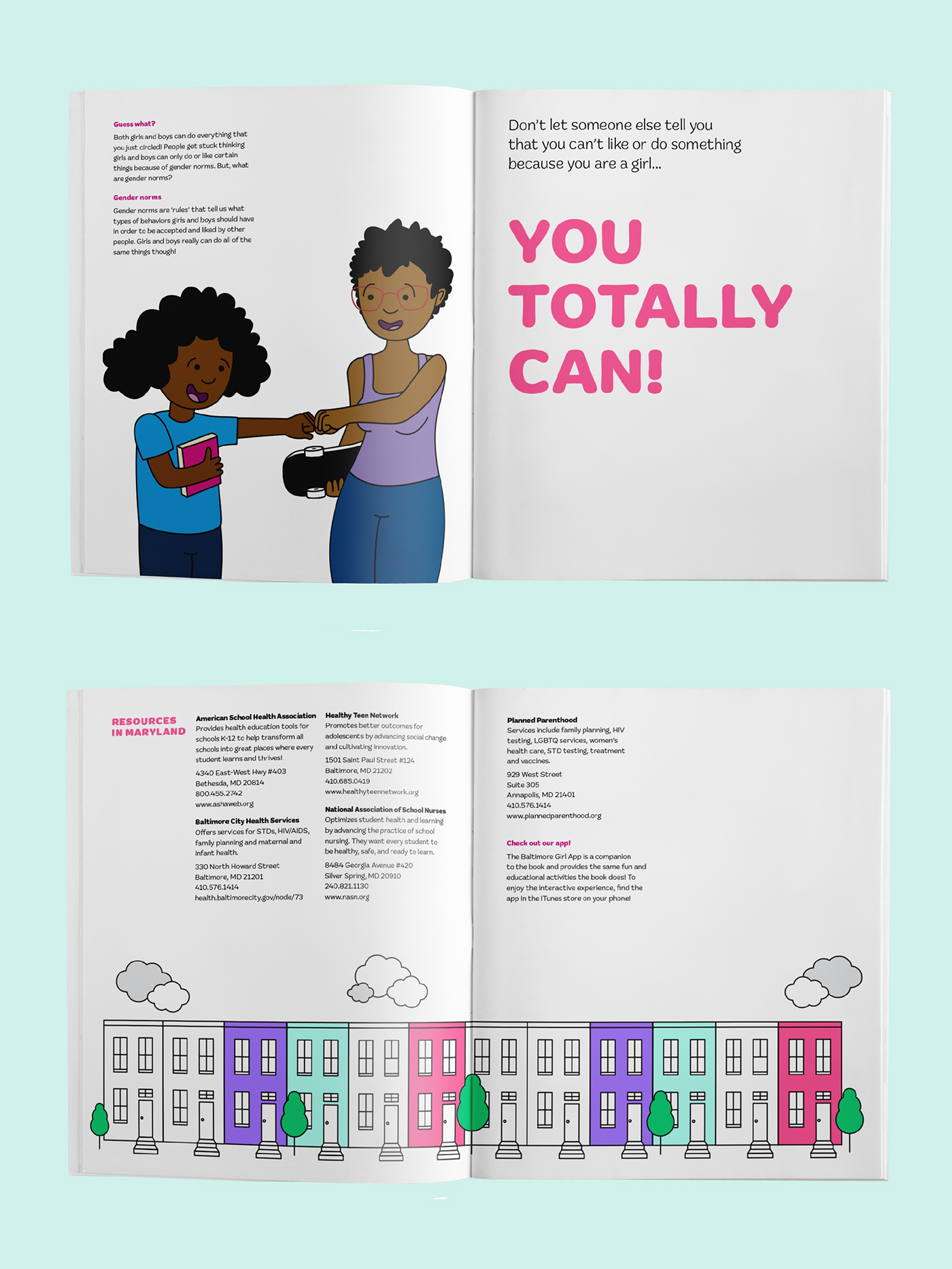 Education puberty girls social design community Elementary School Baltimore app design publication design