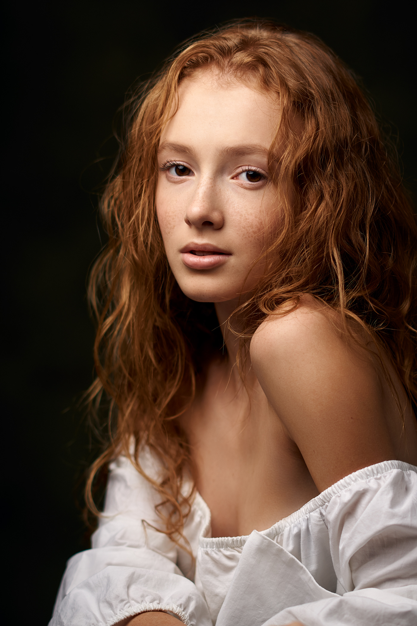 redhead girl pretty woman portrait ginger red Beautiful Young freckles